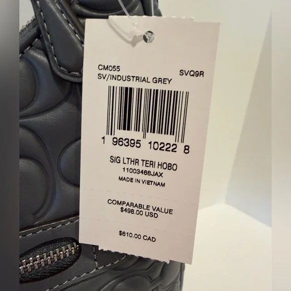 NWT Coach Teri Hobo Bag In Grey Signature Leather - Picture 14 of 16